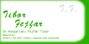 tibor fejfar business card